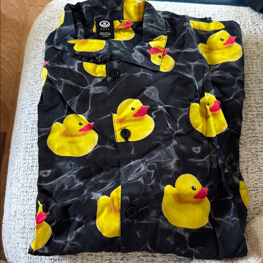 NEFF Black Shirt with Yellow Duck Print